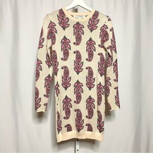 English Factory Boho Paisley Sweater Dress • S